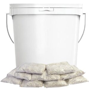 image showing grease trap treatment for 5 gallon pail refills. Packets shown where one packet makes a 5 gallon pail of stable liquid grease trap treatment