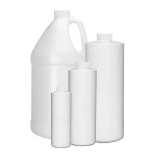 image showing the natural enzyme drain cleaner in the bottles and gallon sizes it's packaged into