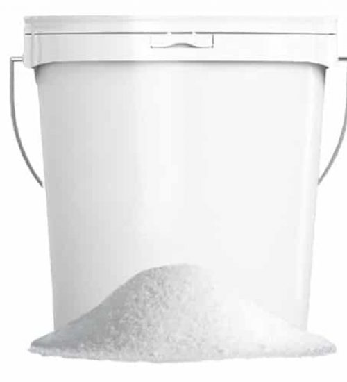 leach field cleaner product in pail with powder in front of it to see appearance